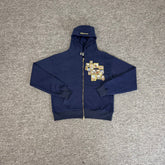 Derschutze Gallery Embroidered Hooded Zip-Up Sweatshirt, Unisex Loose-fitting Casual Cardigan Jacket