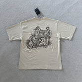 derschutze American heavy-duty embroidered short-sleeved T-shirt, unisex casual high-street style pure cotton top