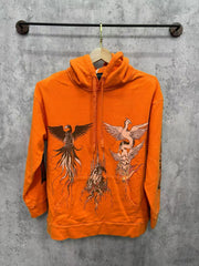 WHO DECIDES WAR Phoenix Graphic Hoodie Orange Unisex Oversized Streetwear Pullover Sweatshirt