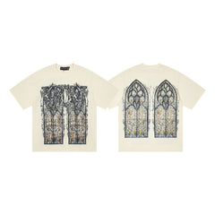 WHO DECIDES WAR Gothic Embroidered Graphic T-Shirt Unisex Oversized Streetwear Cotton Tee