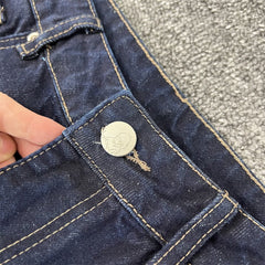 derschutze blossom v2 raw denim loose straight leg casual jeans with cherry blossom embroidery - trendy