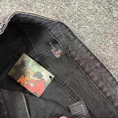 derschutze kOI FISH BLACK WASHED DENIM Koi Embroidered Washed Jeans