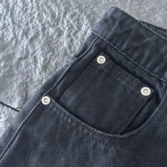derschutze high-street style embroidered jeans for women, black straight-leg wide-leg pants, trendy and versatile fashion brand trousers.