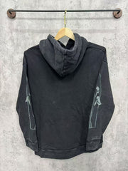 WHO DECIDES WAR Gothic Lily Graphic Hoodie Black Unisex Oversized Streetwear Pullover Sweatshirt