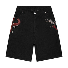 "yakuza" black raw Jorts