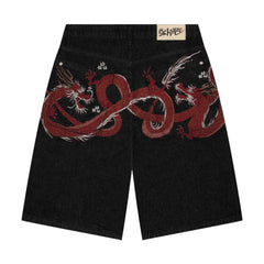 "yakuza" black raw Jorts