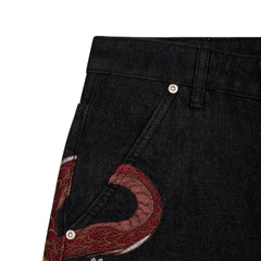 "yakuza" black raw Jorts