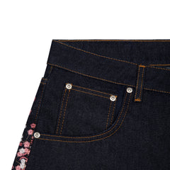 "blossom" indigo raw Jorts