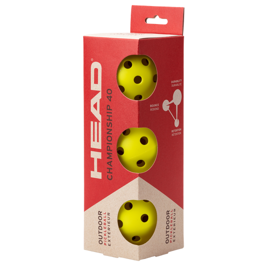 HEAD Championship 40 Pickleball Ball - 3 Pack Yellow