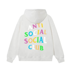 Anti Social Social Club Multicolor Block Letter White Hoodie