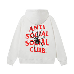 Anti Social Social Club Spider Red Logo White Hoodie