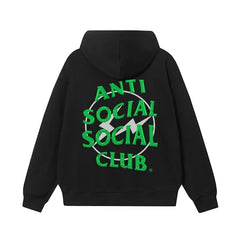 Anti Social Social Club Green Logo Black Hoodie