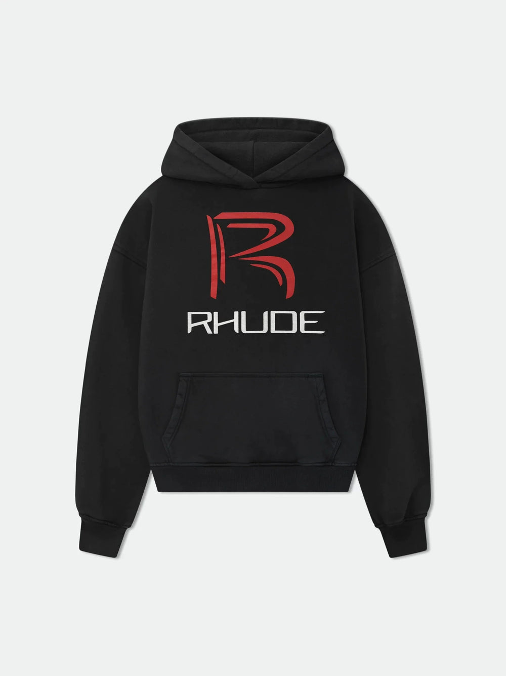 RHUDE Big R Logo Hoodie Black
