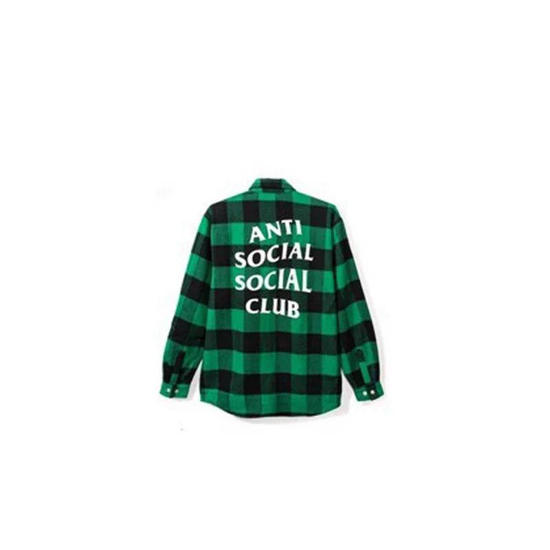 Anti Social Social Club Green Plaid Flannel Shirt