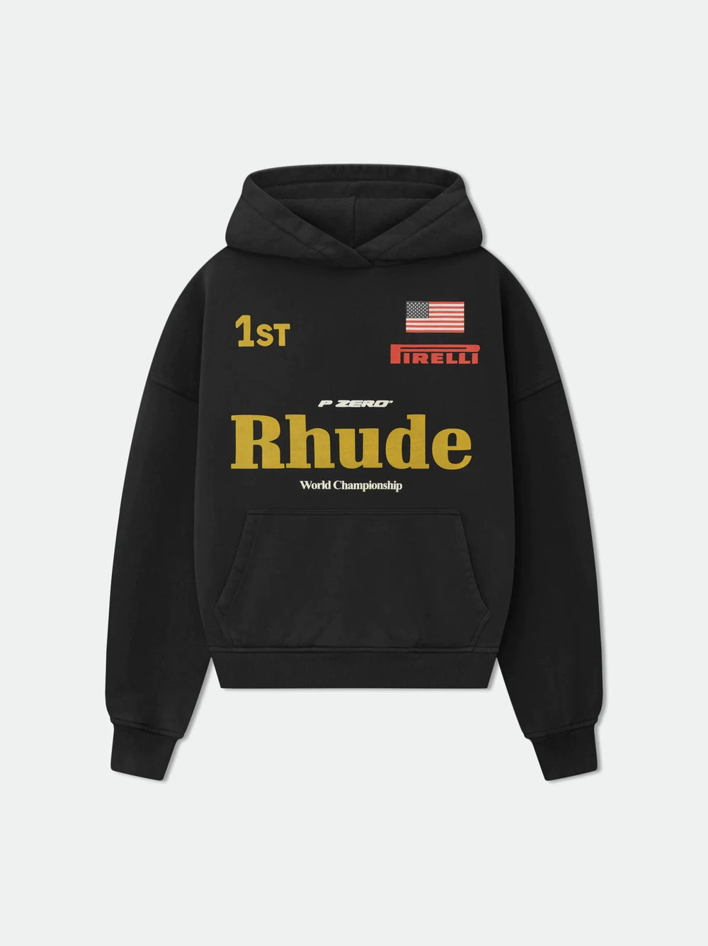 RHUDE 1st Pirelli World Championship Racing Hoodie Black
