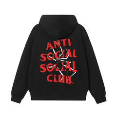 Anti Social Social Club Spider Red Logo Black Hoodie