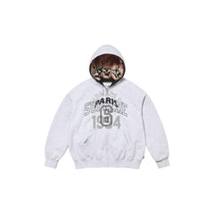 Supreme Paris 1994 Skull Hood Inner Print Full Zip Hoodie - Heather Grey