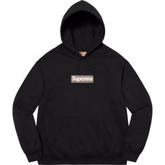 Supreme Box Logo Hooded Sweatshirt - Black / Plaid