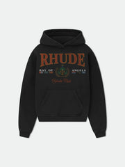 RHUDE Bay Of Angels Yacht Club Graphic Hoodie Black