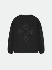 RHUDE Cross Symbol Back Print Hoodie Black