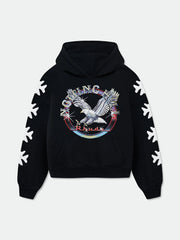 RHUDE Eagle Circle Logo Hoodie Black