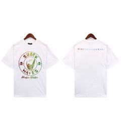 Who Decides War gradient print T-shirt, niche trendy brand, loose casual unisex crew neck short sleeve, summer.