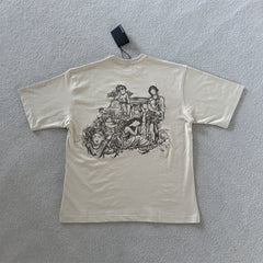 derschutze American heavy-duty embroidered short-sleeved T-shirt, unisex casual high-street style pure cotton top