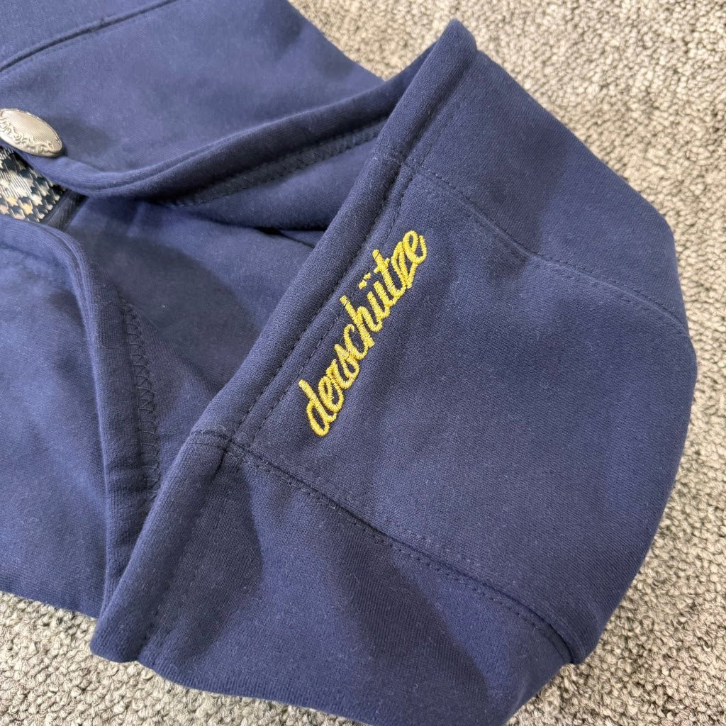 Derschutze Gallery Embroidered Hooded Zip-Up Sweatshirt, Unisex Loose-fitting Casual Cardigan Jacket