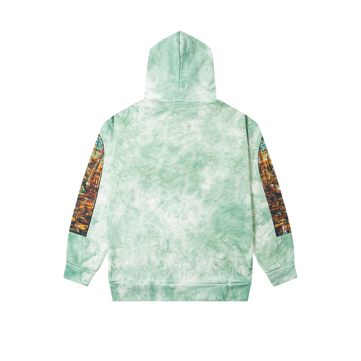 WHO DECIDES WAR Gothic Window Graphic Hoodie Green Unisex Oversized Streetwear Pullover