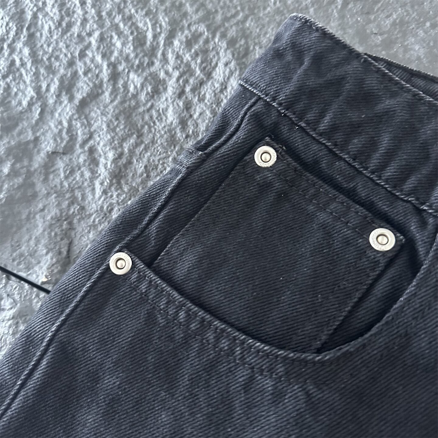 derschutze high-street style embroidered jeans for women, black straight-leg wide-leg pants, trendy and versatile fashion brand trousers.