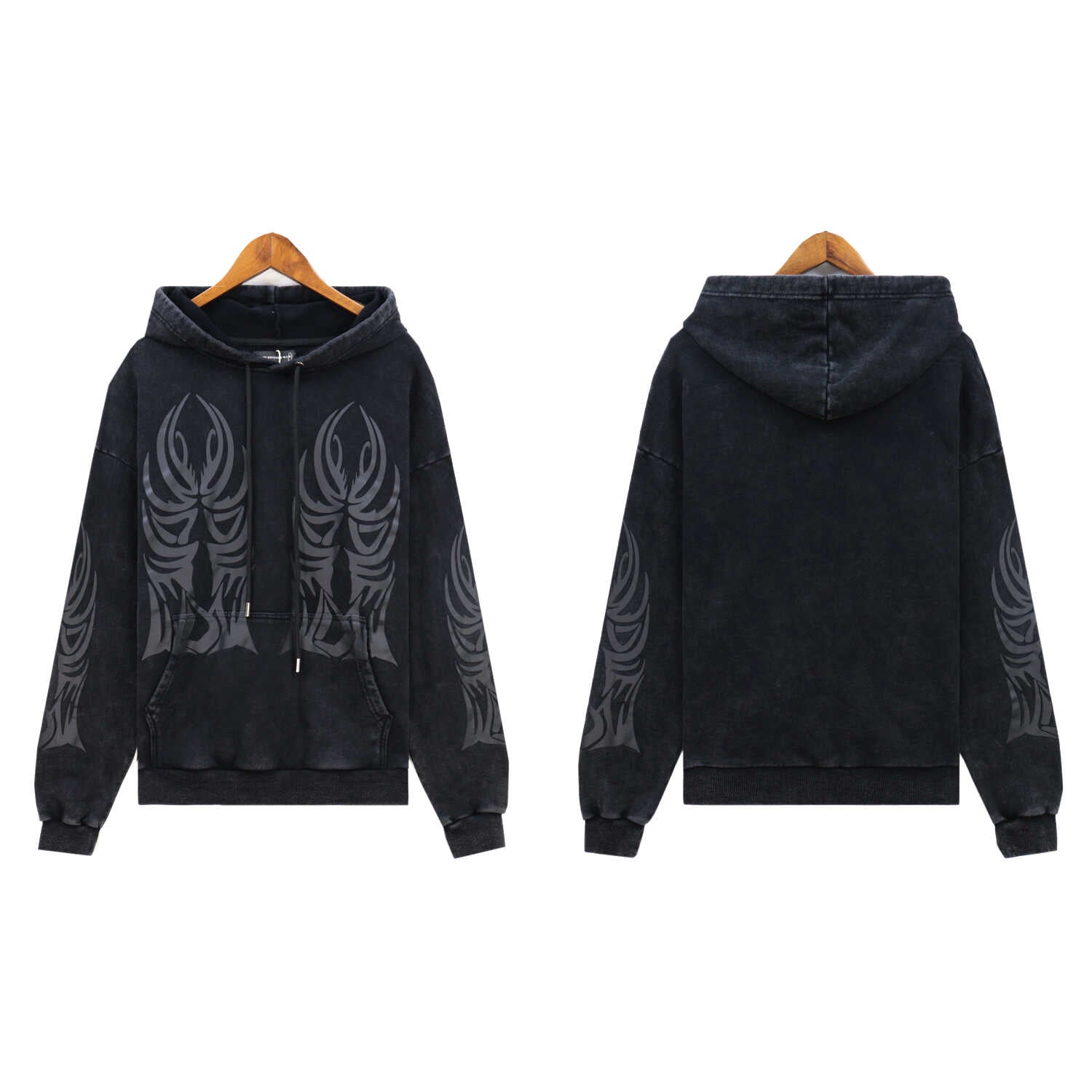 WHO DECIDES WAR Black Graphic Hoodie Unisex Oversized Streetwear Pullover Sweatshirt