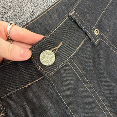 Derschutze American Street Style Heavy Embroidered Denim Shorts, Unisex Loose Fit Casual Five-Point Pants, Versatile Mid-Length Pants