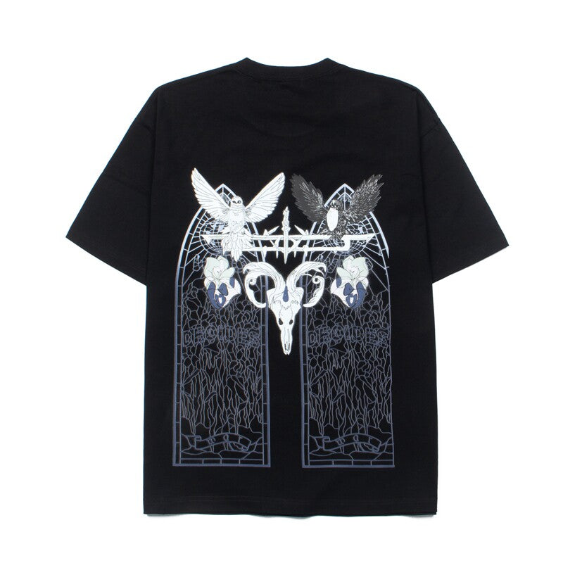 WHO DECIDES WAR Gothic Angel Graphic T-Shirt Unisex Oversized Streetwear Cotton Tee