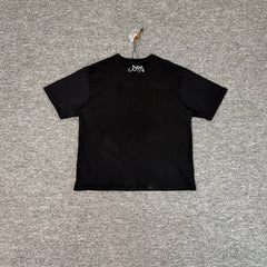 Derschutze American Street Style Heavy Embroidery Short-Sleeve T-Shirt, Unisex Loose Fit Hip Hop Pure Cotton Trendy Top