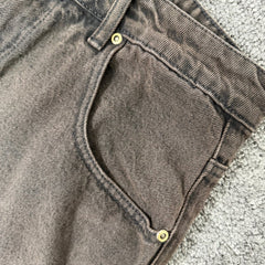 derschutze American heavy-duty embroidered denim shorts, unisex high street style, loose straight leg, five-point pants