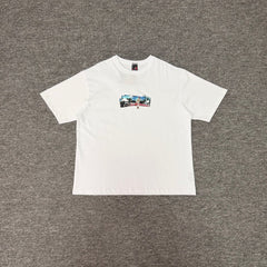 Derschutze Summer New Loose Crew Neck Short Sleeve T-Shirt, Unisex Casual Embroidered Print Top