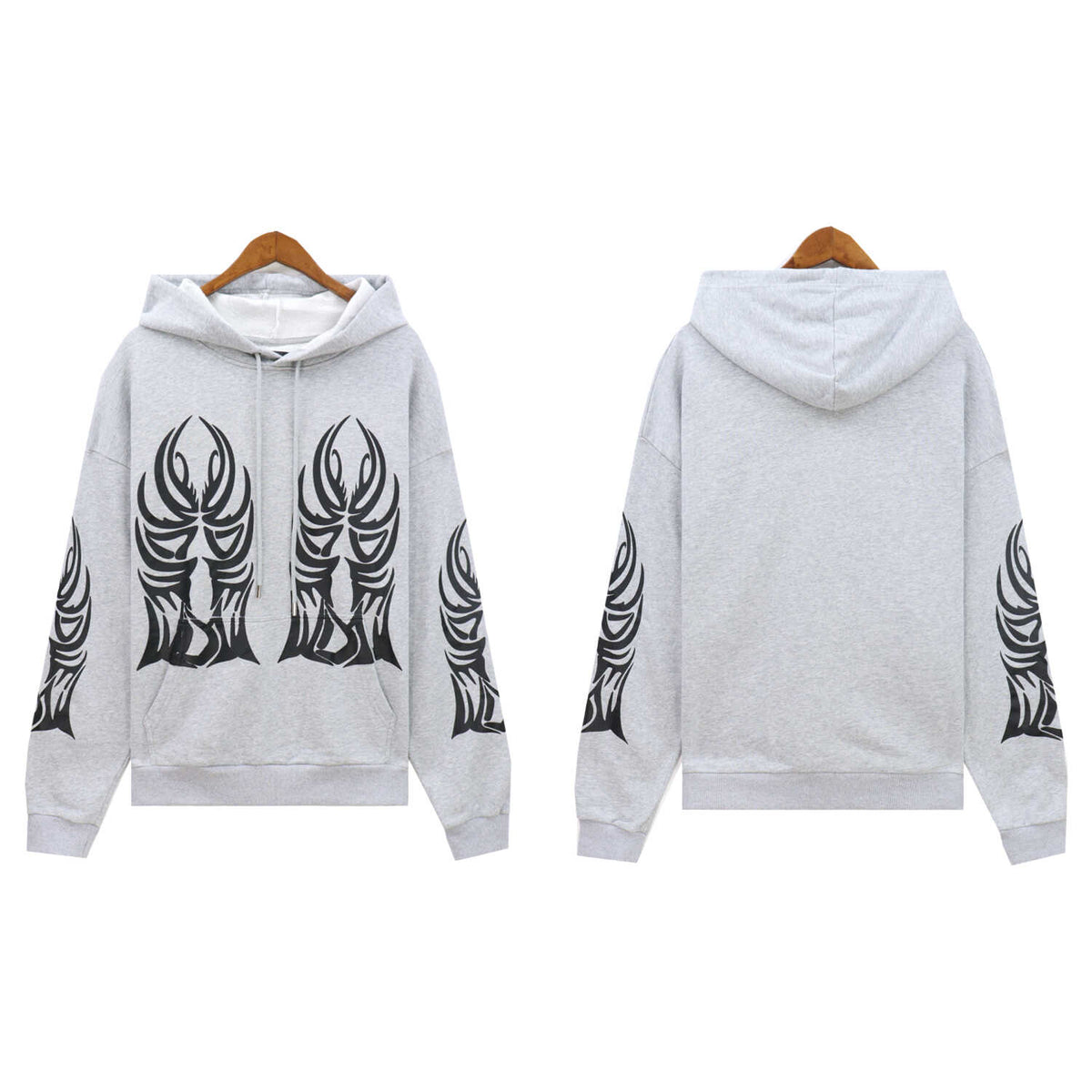 WHO DECIDES WAR Grey Graphic Hoodie Unisex Oversized Streetwear Pullover Sweatshirt