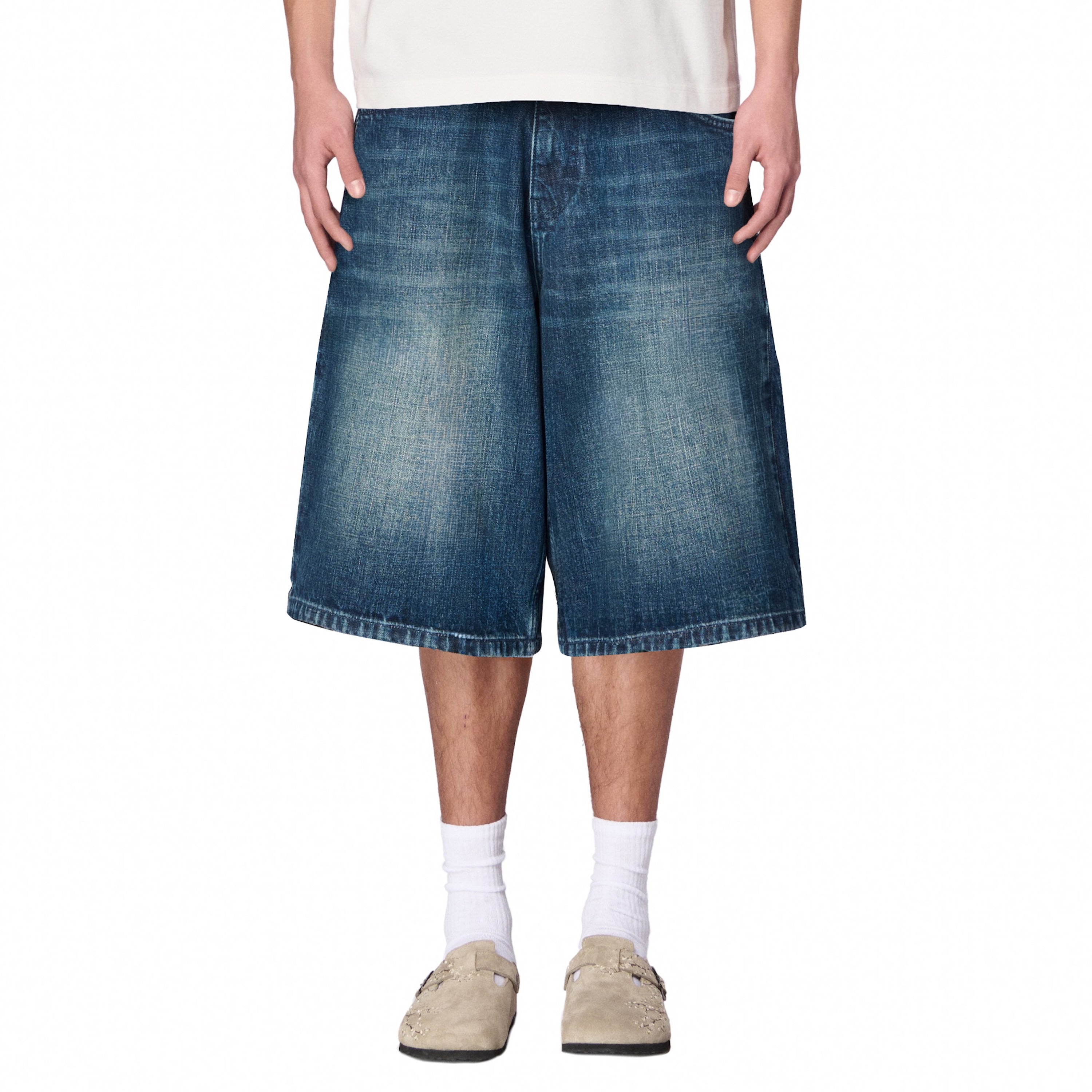 "yakuza" indigo washed Jorts 02