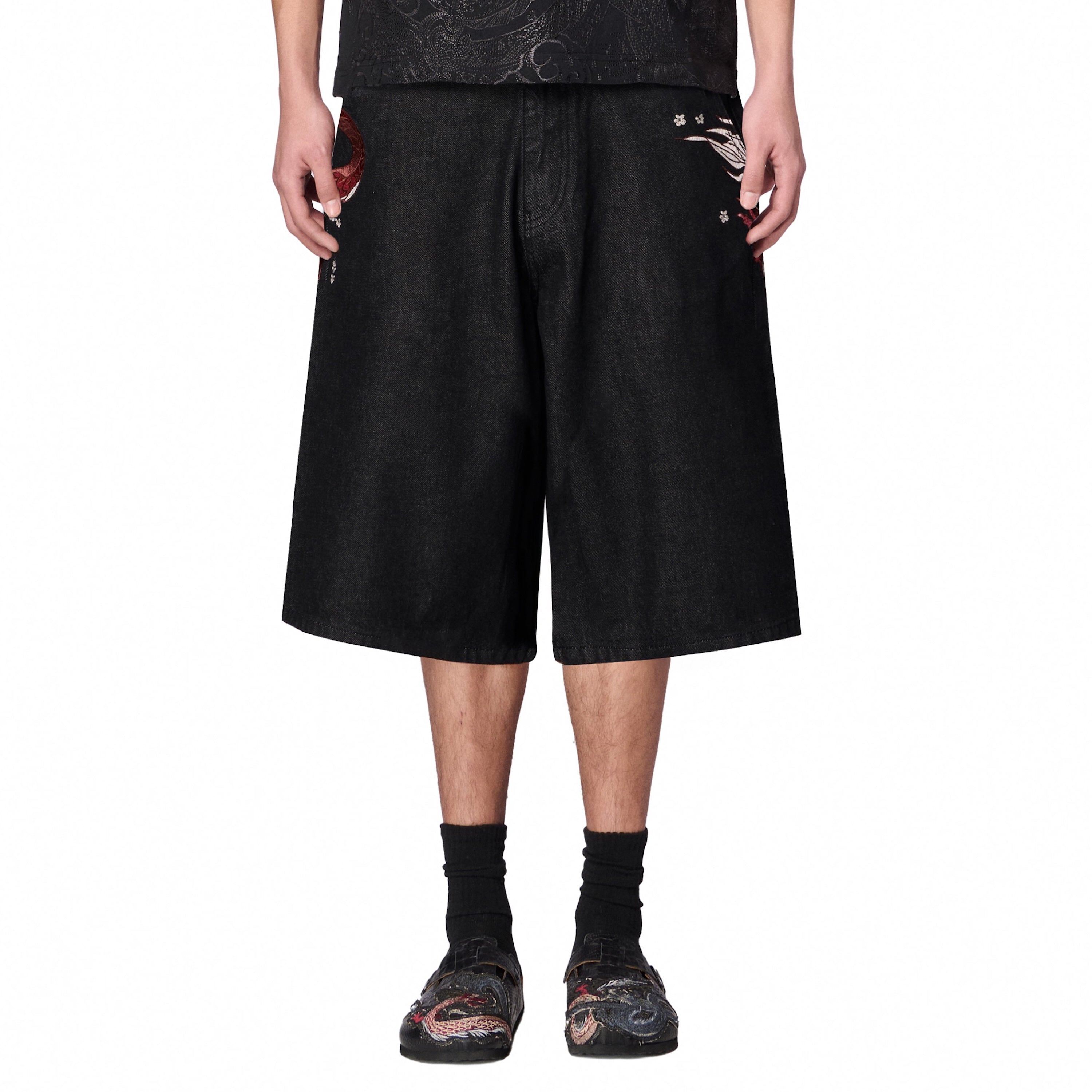 "yakuza" black raw Jorts