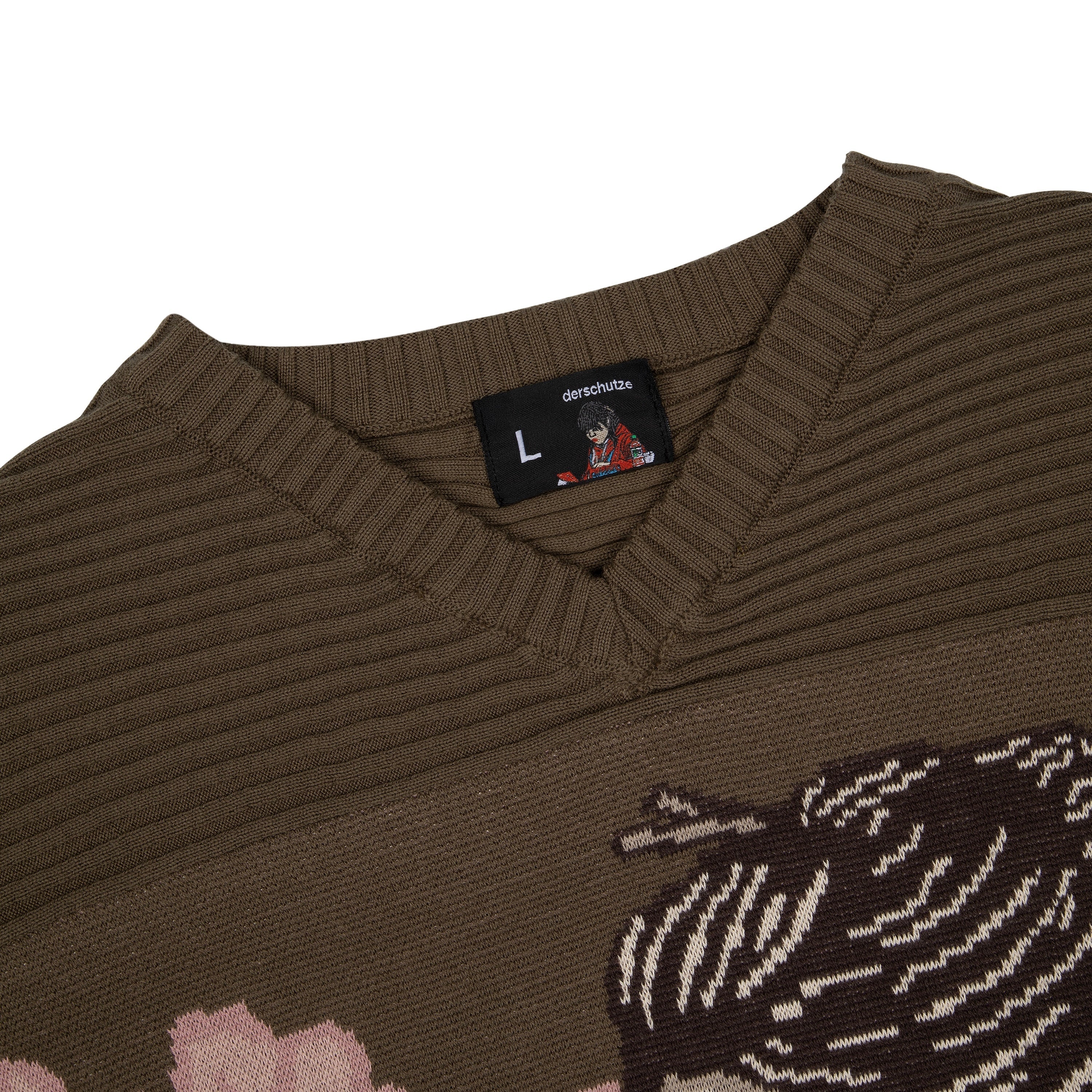 "yakuza v2" knitted Jersey khaki