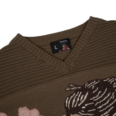 "yakuza v2" knitted Jersey khaki