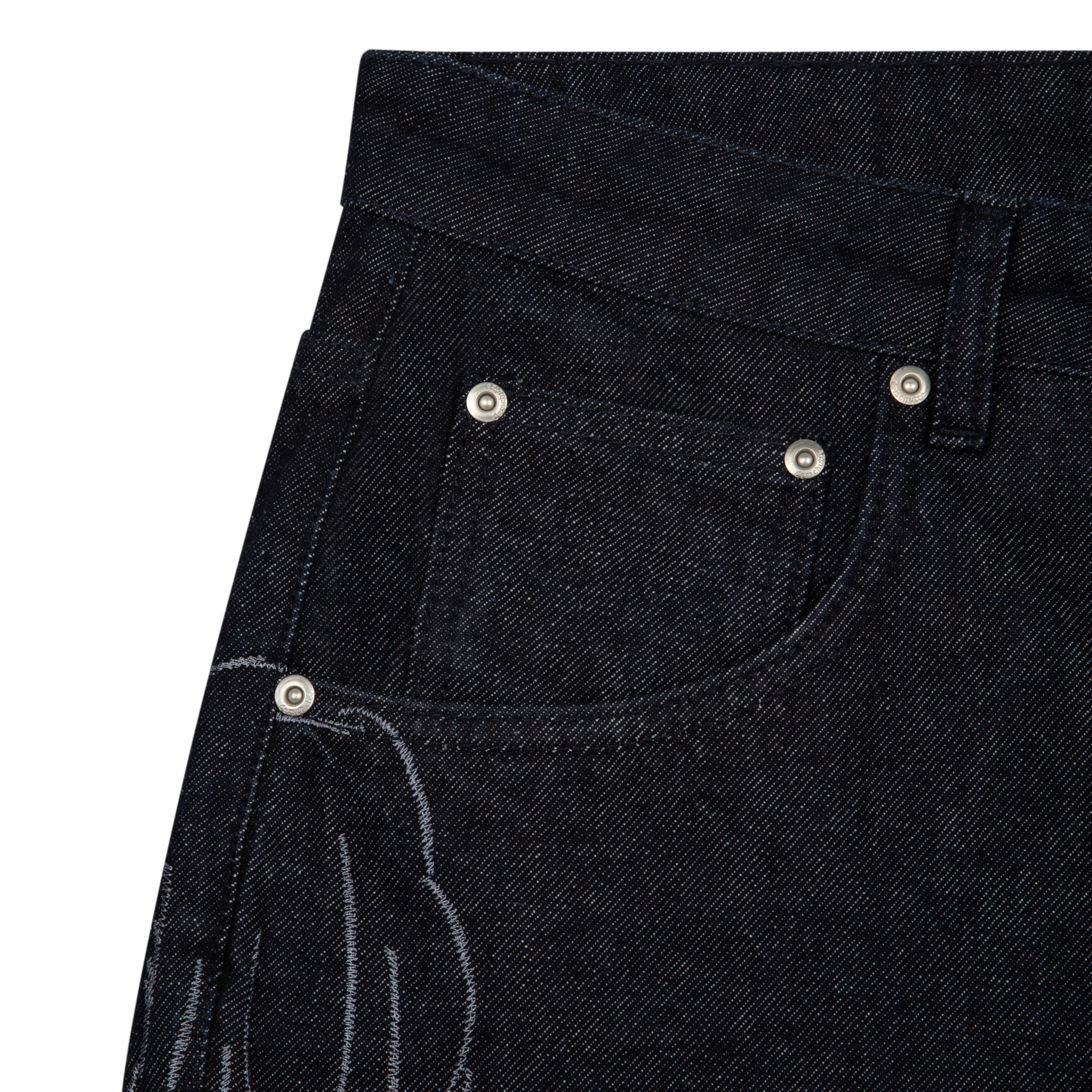 "hellboy" indigo raw bootcut Denim