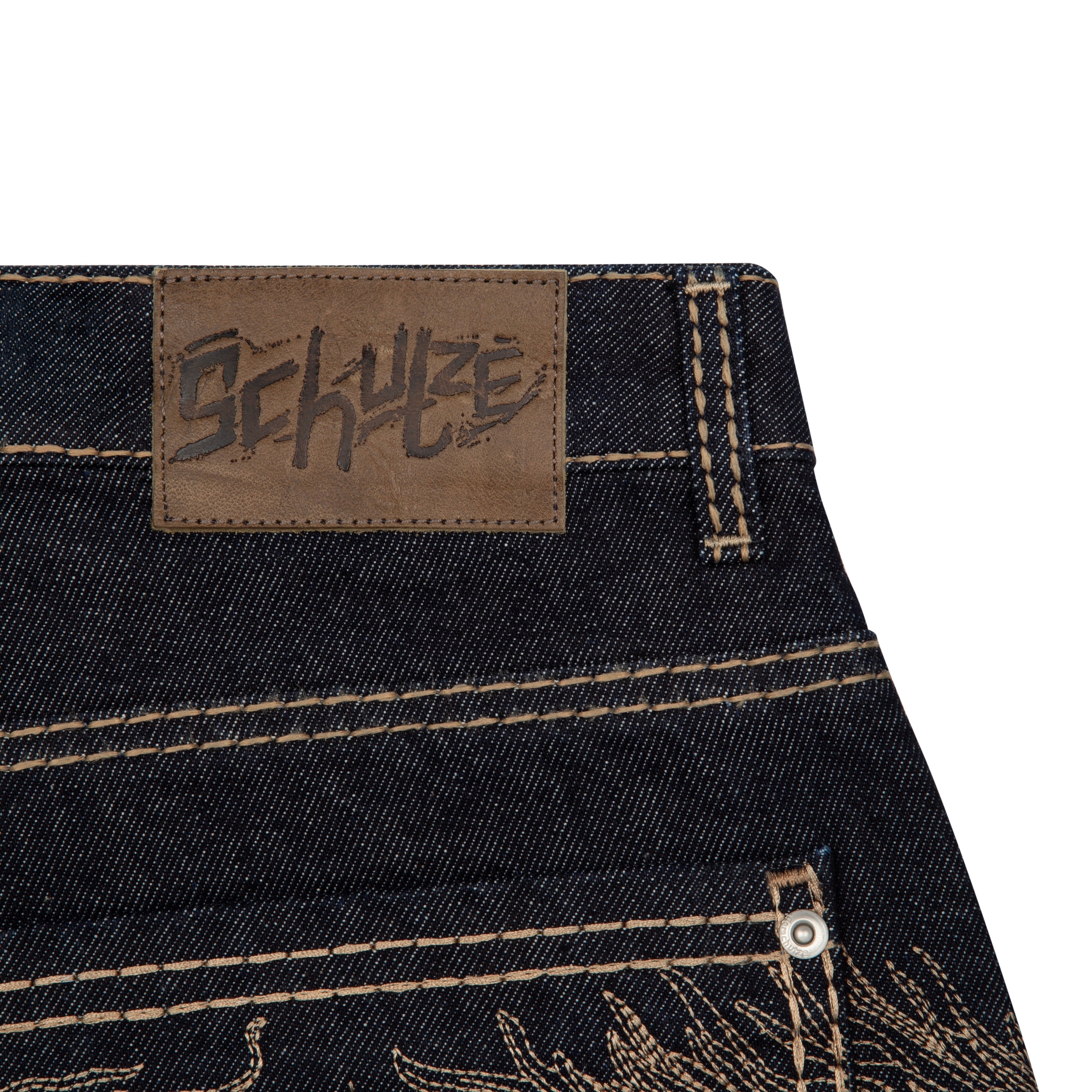 "yakuza" indigo raw Jorts 03