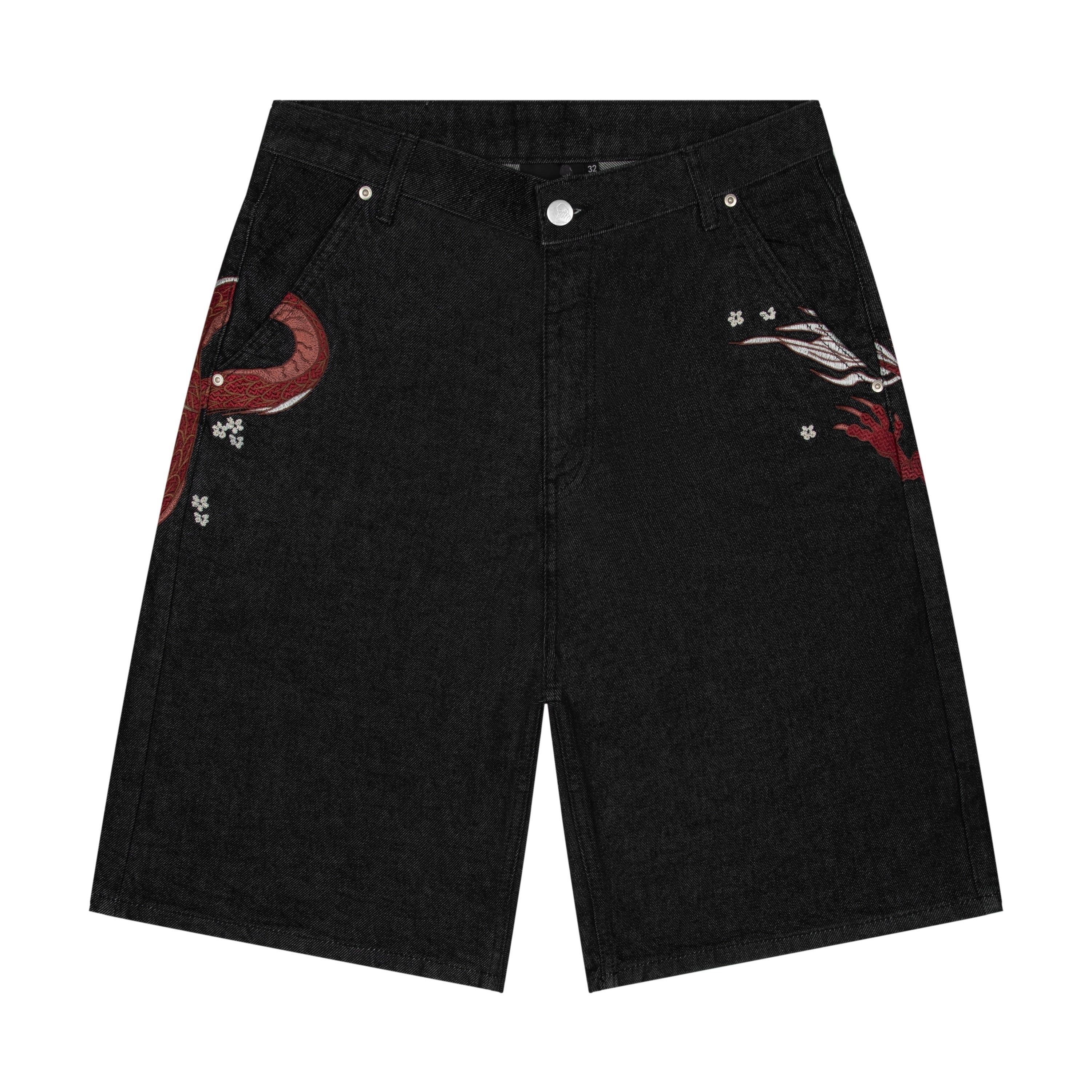 "yakuza" black raw Jorts