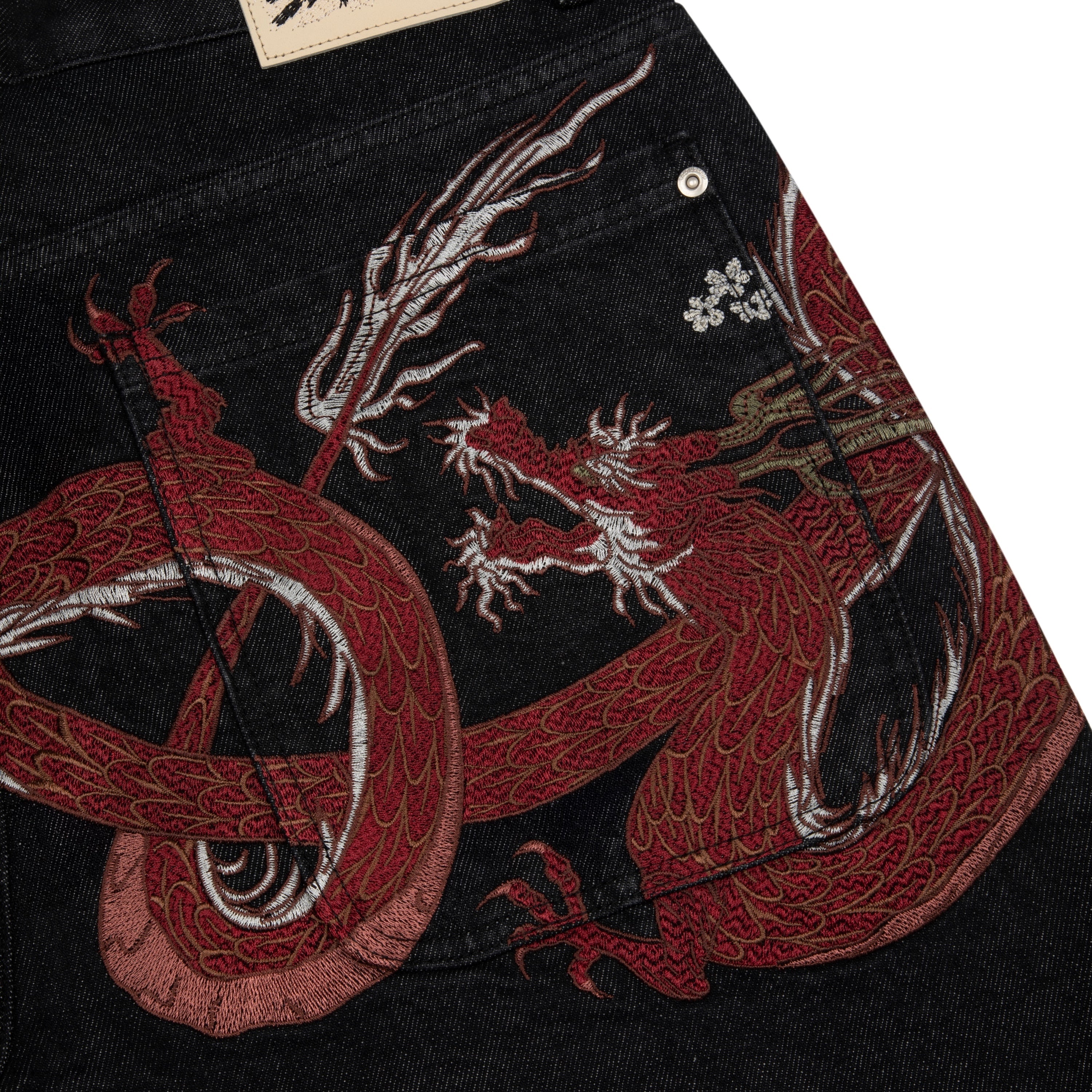 "yakuza" black raw Jorts