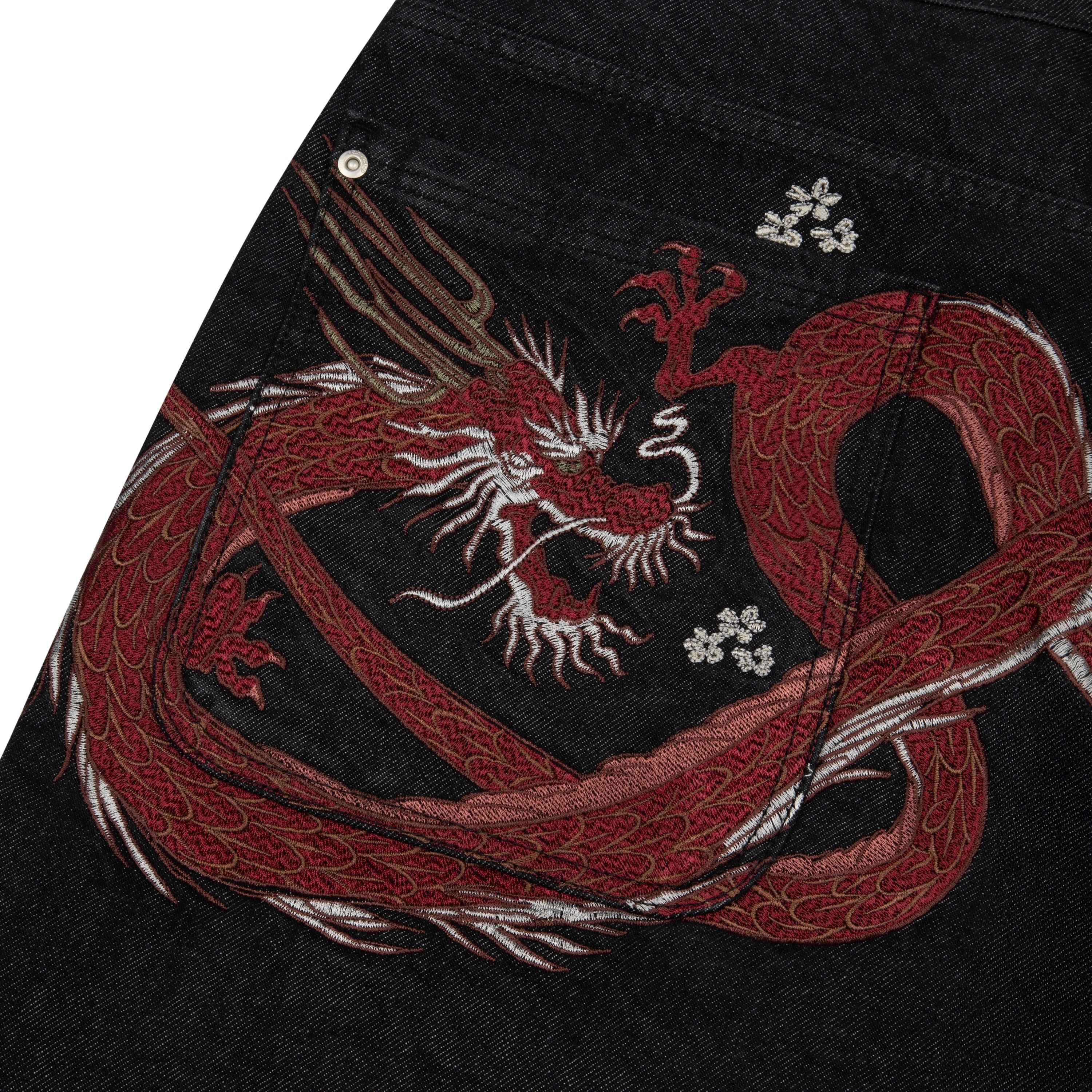 "yakuza" black raw Jorts