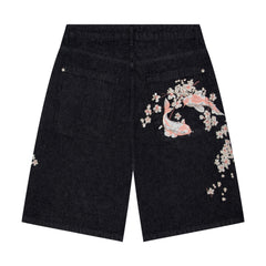 "yakuza" indigo raw Jorts 02