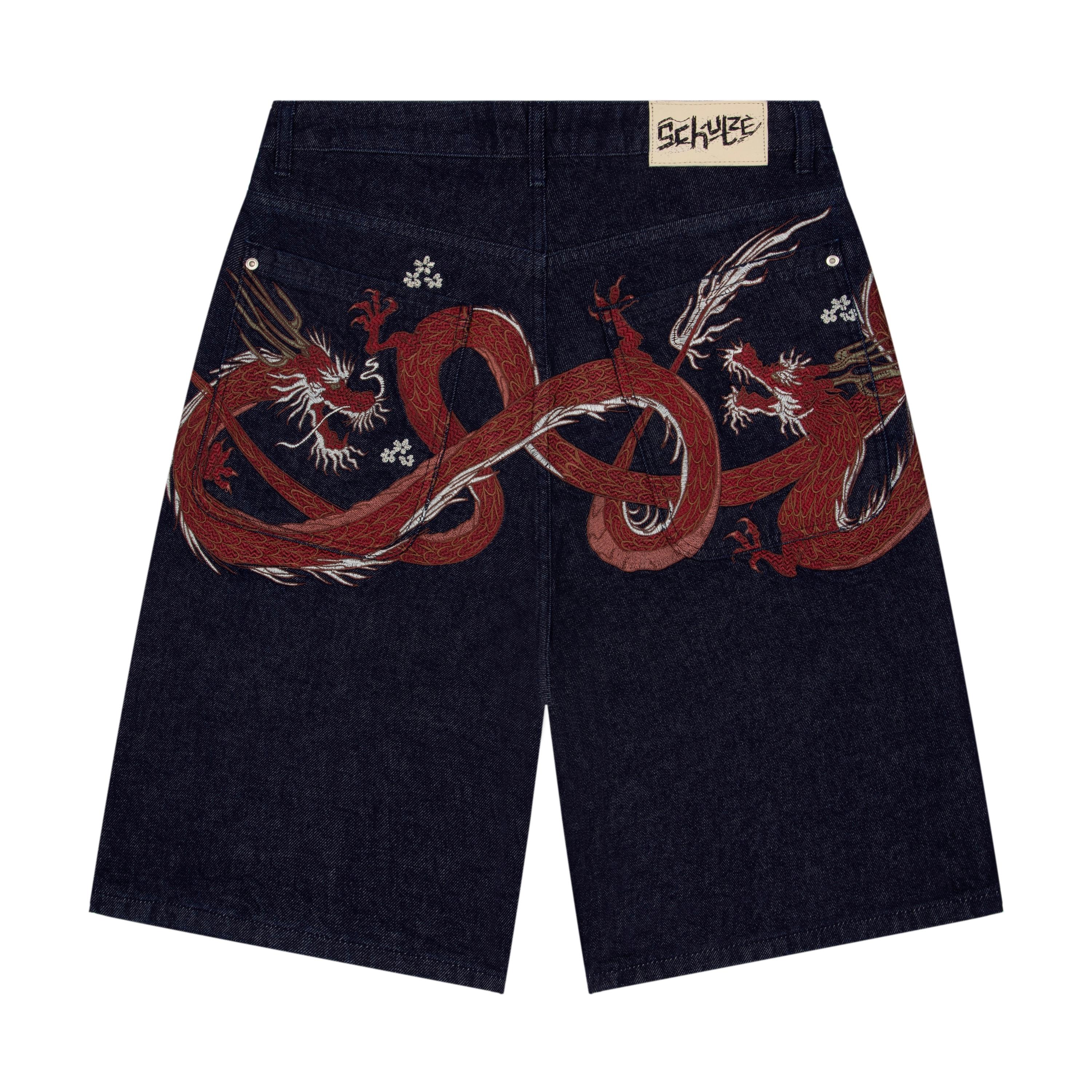 "yakuza" indigo raw Jorts 01