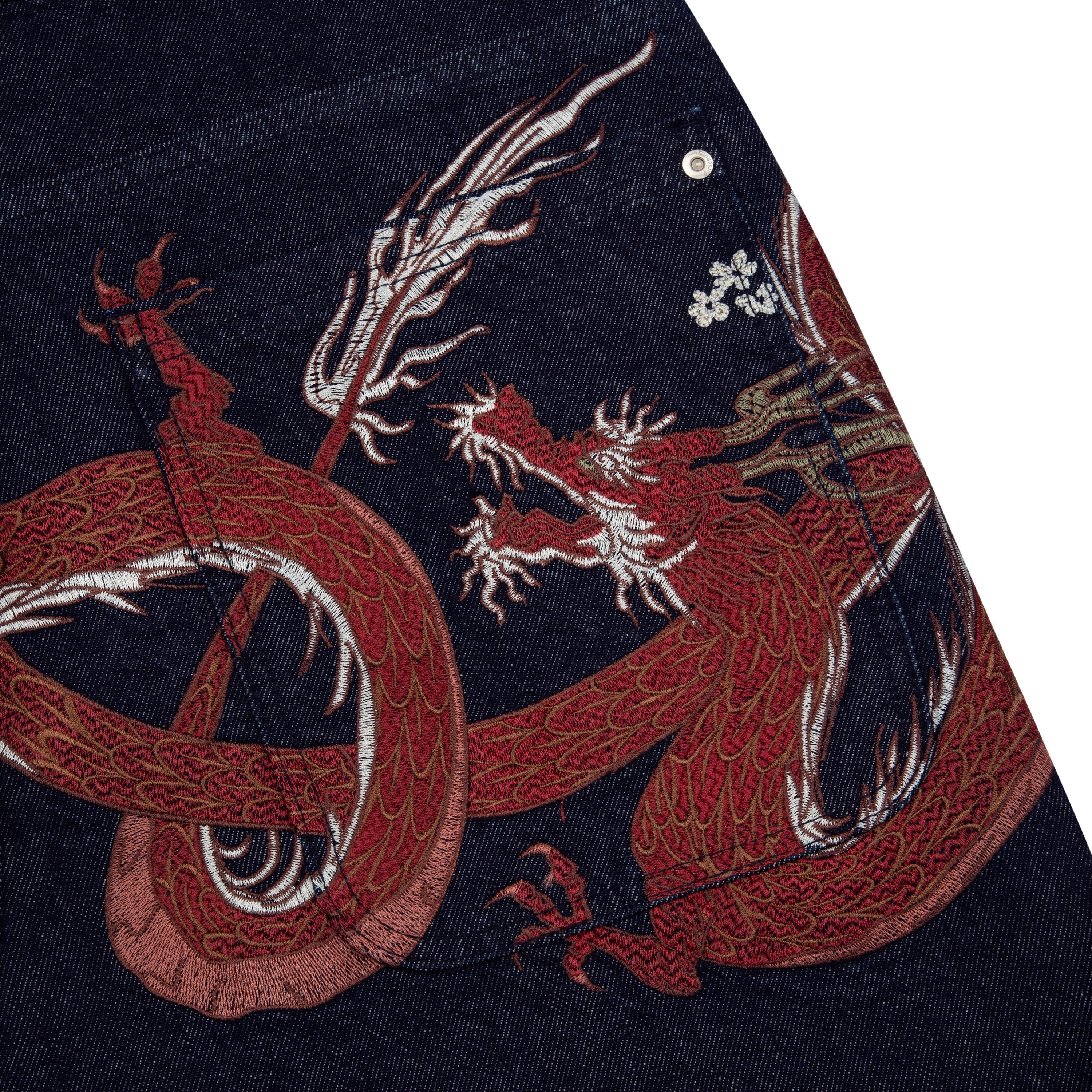 "yakuza" indigo raw Jorts 01