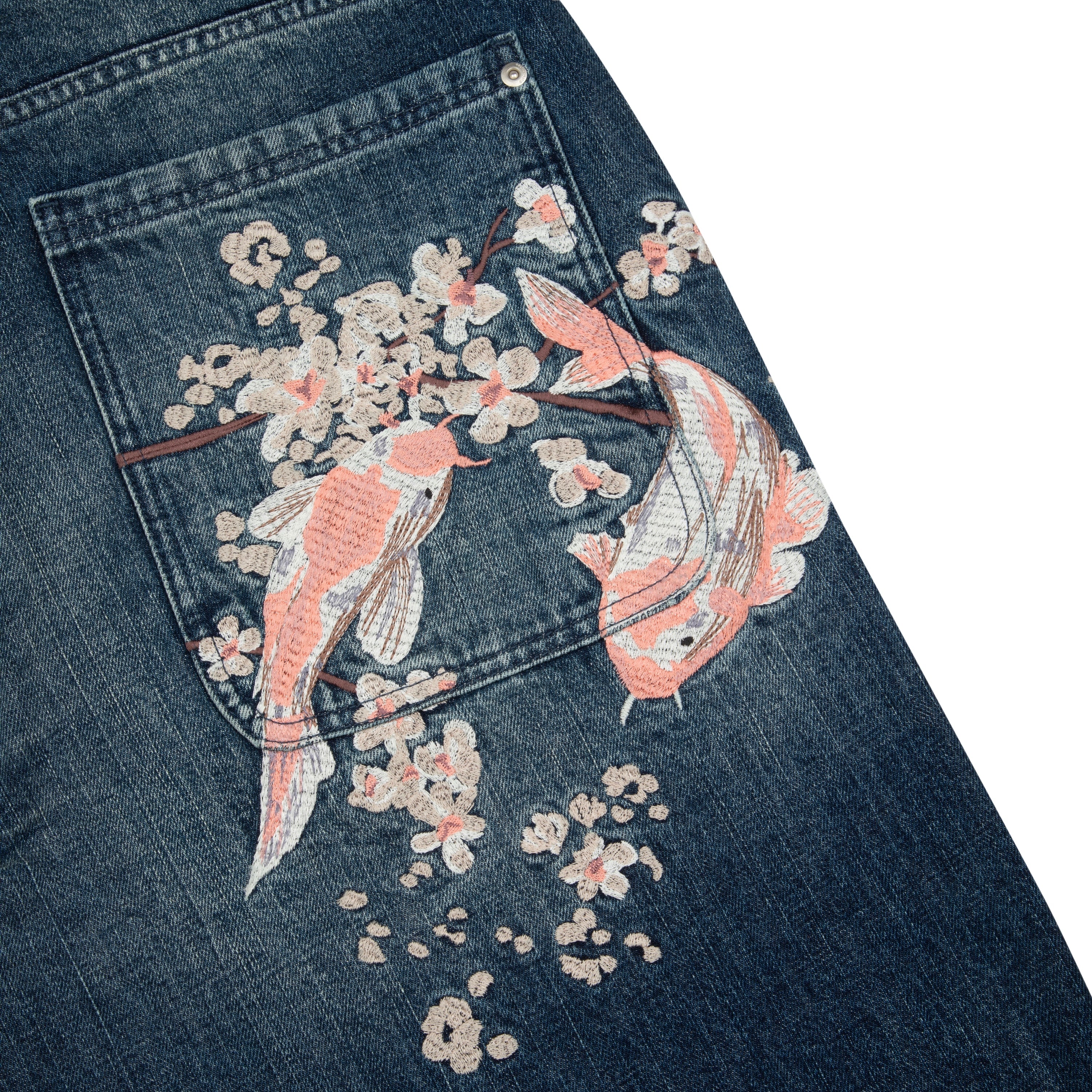 "yakuza" indigo washed Jorts 01